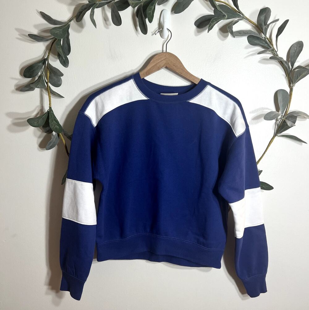 Universal Thread Blue and White Colorblock Sweatshirt LAST CALL